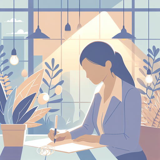 Self-Reflection and Journaling in a Serene Business Setting