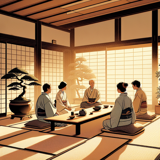 Traditional Japanese Business Meeting in Tatami Room